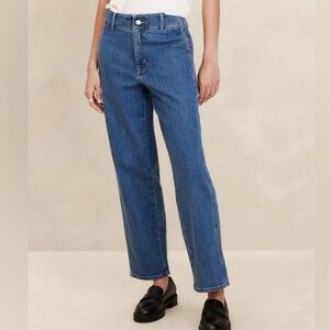 BANANA REPUBLIC Factory high rise denim jeans straight weekend fit medium Wash